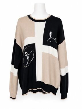 Men's vintage cotton traders sport  Colorblock golf Crewneck Sweater 100% cotton